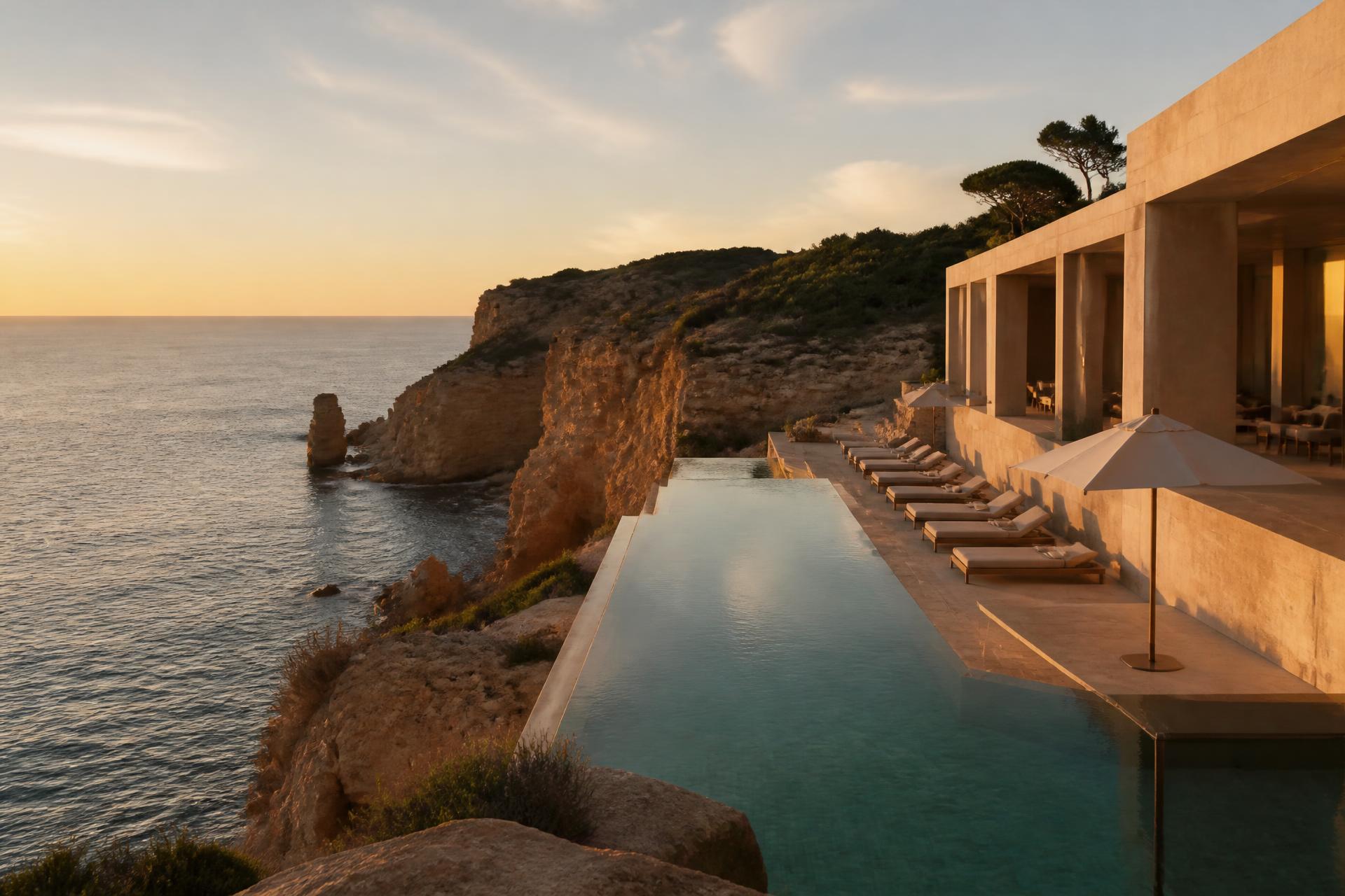 Portuguese coastline at dusk